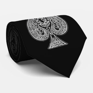 Retro Artistic Poker Ace Of Spades Personalized Tie