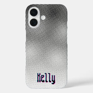 Retro Artsy Black and White Moiré 3D Movie iPhone 16 Case