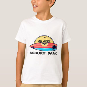 Retro Asbury Park Beach New Jersey Surfboard Beach T-Shirt