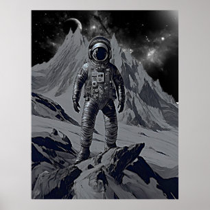 Retro Astronaut Dreamscape Poster