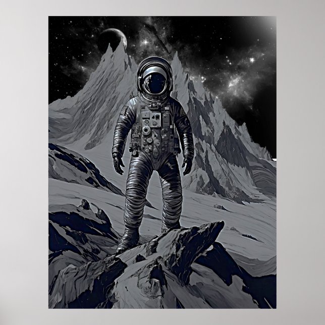 Retro Astronaut Dreamscape Poster (Front)