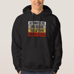 Retro Astronauts Use Linux Because Can't Open Wind Hoodie