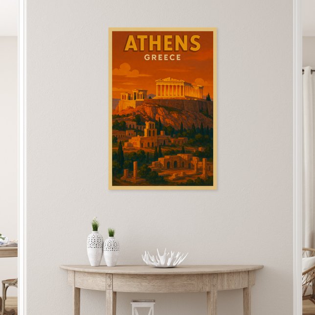 Retro Athens Greece Travel Poster (Creator Uploaded)