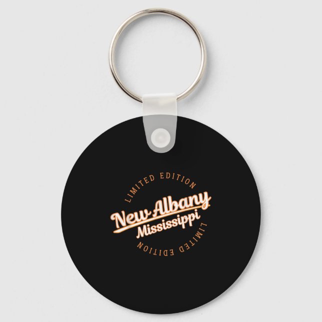 Retro Athletic New Albany Ms Apparel  Keychain (Front)