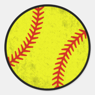 Retro Athletic Softball Fastpitch Game Day Style Classic Round Sticker