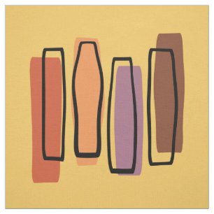 Retro Atomic Abstract Art 'Pillars' Fabric