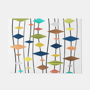 Retro Atomic Age Art Diamonds 1 Doormat
