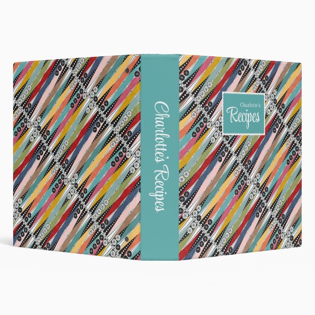 Retro Atomic Age Backgammon Recipe Binder (Background)