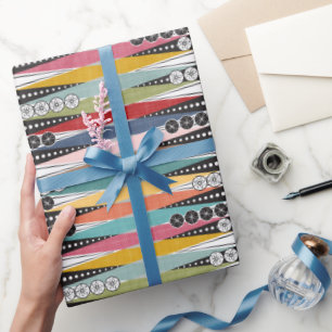 Retro Atomic Age Backgammon Wrapping Paper