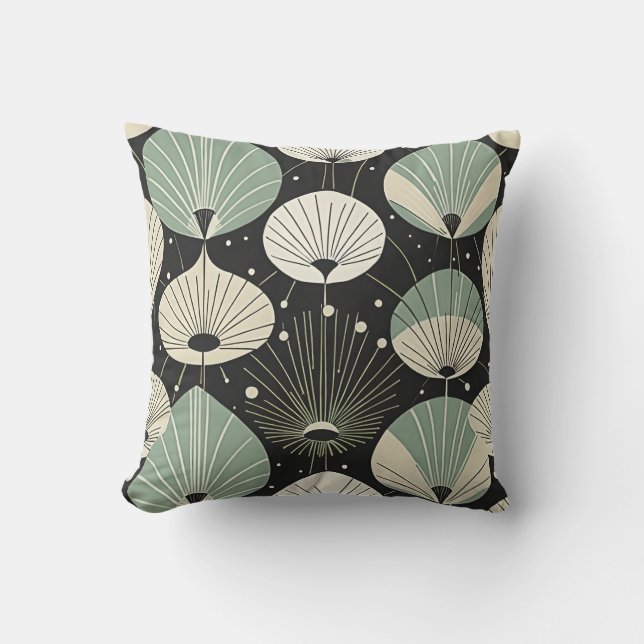 Retro Atomic Age Geometric Modern Pattern  Outdoor Pillow (Front)