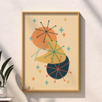 Retro Atomic Age Mid Century Modern Abstract
