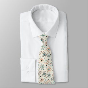 Retro Atomic Age Space Science Mid Century Pattern Tie