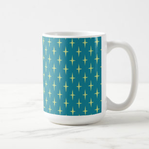 Retro Atomic Age Star Pattern Coffee Mug