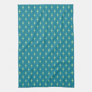 Retro Atomic Age Star Pattern Kitchen Towel