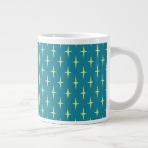 Retro Atomic Age Star Pattern Large Coffee Mug