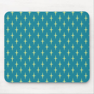 Retro Atomic Age Star Pattern Mouse Pad