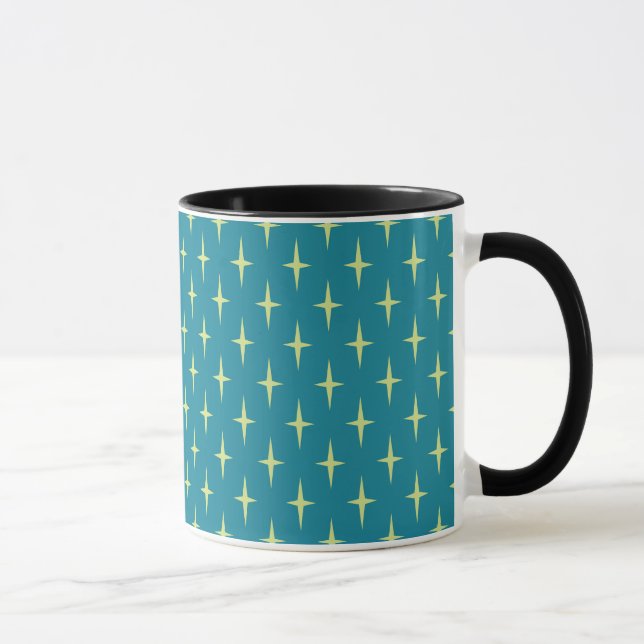 Retro Atomic Age Star Pattern Mug (Right)
