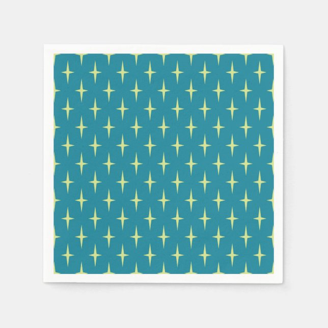 Retro Atomic Age Star Pattern Napkin (Front)