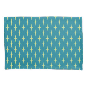 Retro Atomic Age Star Pattern Pillowcase
