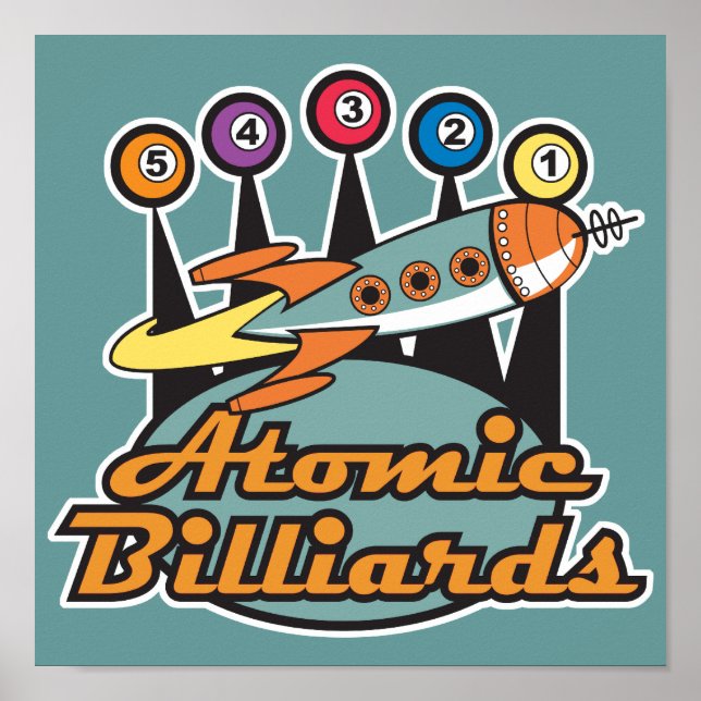 retro atomic billiards sign (Front)