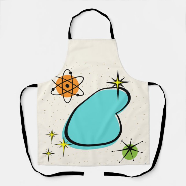  Retro Atomic Boomerang All-Over Print Apron (Front)