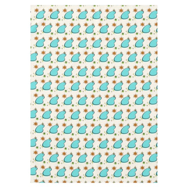 Retro Atomic Boomerang and Starbursts Tablecloth (Front)