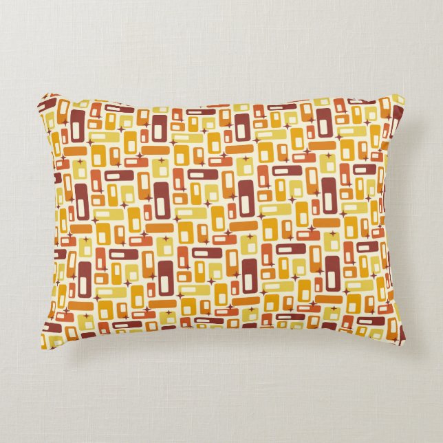 Retro Atomic Capsules Starburst Pattern Accent Pillow (Front)