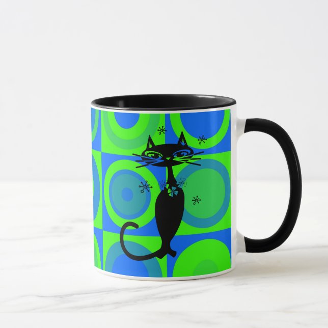 RETRO ATOMIC CAT COFFEE MUGS (Right)