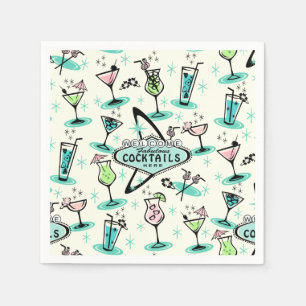 Retro Atomic Cocktails Napkin