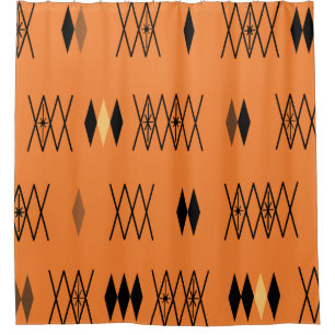 Retro Atomic Era Diamonds Pattern Orange
