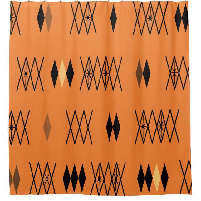 Retro Atomic Era Diamonds Pattern Orange (Front)