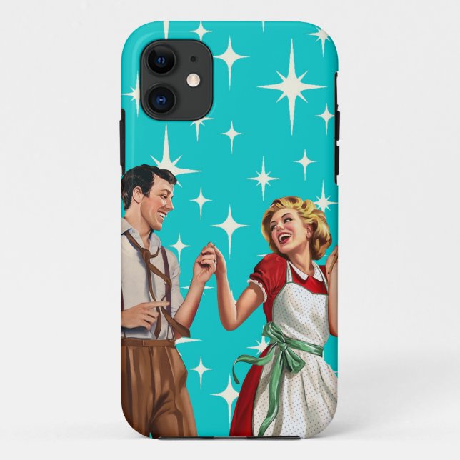 Retro Atomic Era Fabulous '50s Dancing Couple Case-Mate iPhone Case (Back)