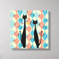 Retro Atomic Era MCM Cool Cat Canvas v2