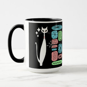 Retro Atomic Era Mid Century Modern Cool Cat Mug
