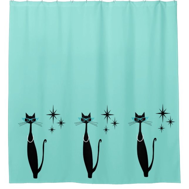 Retro Atomic Era Mid Century Modern MCM Black Cat (Front)