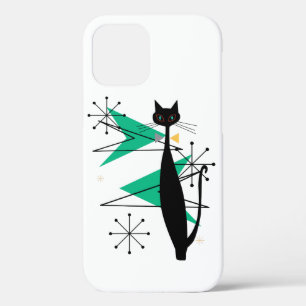 Retro Atomic Era Mid Century Modern MCM Cool Cat iPhone 12 Case