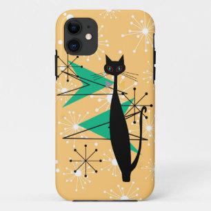 Retro Atomic Era Mid Century Modern MCM Cool Cat iPhone 11 Case