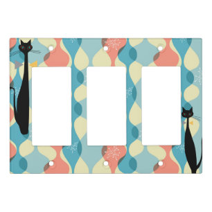 Retro Atomic Era Mid Century Modern MCM Cool Cat Light Switch Cover