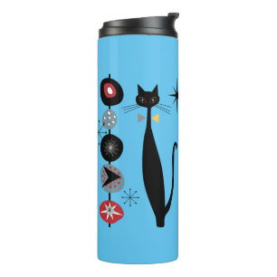 Retro Atomic Era Mid Century Modern MCM Cool Cat Thermal Tumbler