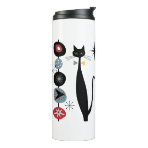 Retro Atomic Era Mid Century Modern MCM Cool Cat Thermal Tumbler