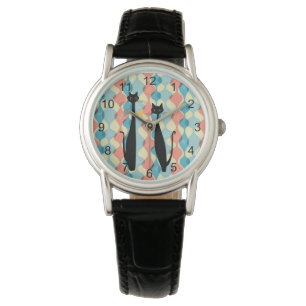 Retro Atomic Era Mid Century Modern MCM Cool Cat  Watch