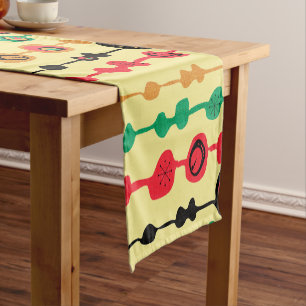 Retro Atomic Era Mid Century Oogie Starburst v1 Short Table Runner