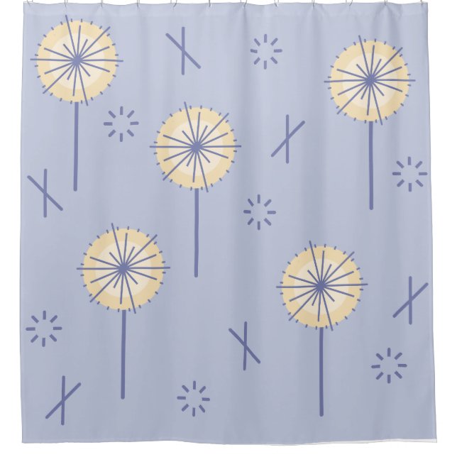 Retro Atomic Flowers Blue Yellow (Front)