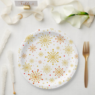 Retro Atomic Graphic Print Paper Plate