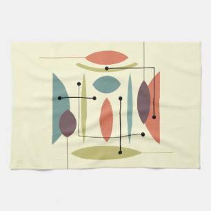 Retro Atomic Hip Abstract Kitchen Towel