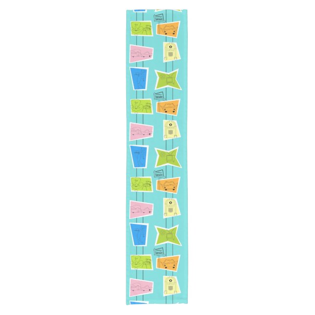 Retro Atomic Kitsch Kitchen Table Runner (Front)