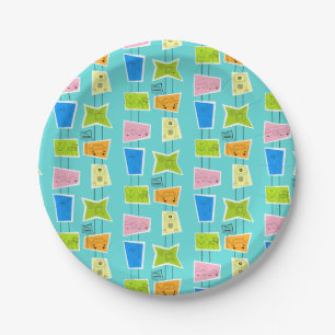 Retro Atomic Kitsch Paper Plate