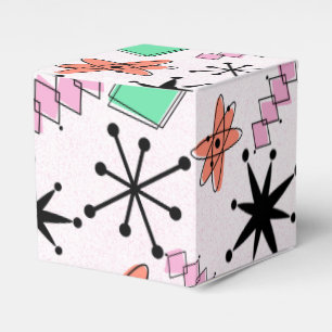 Retro Atomic MCM Pink Orange Green Black Favor Box