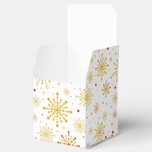 Retro Atomic Mid-Century Mod Red & Gold Starburst Favor Box