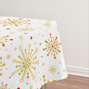 Retro Atomic Mid-Century Modern Red & Gold Colours Tablecloth